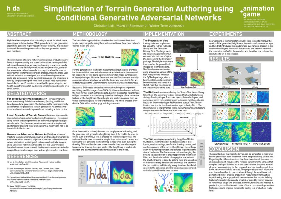 Simplification of Terrain Generation Authoring using Conditional GAN  Lott WiSe2021